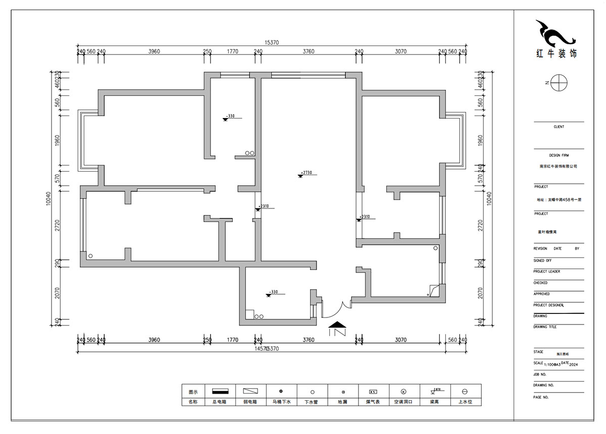 朱明琪｜星叶瑜憬湾2-2-1006-127㎡-北欧风格｜3室2厅2卫｜新房装修｜定制家｜全包16万｜00_01原始结构图